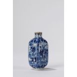 A blue and white snuff bottle. China, 19th c.
