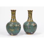 A pair of cloisonné enamel bottle vases. China, 19th c.