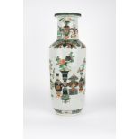 A Famille Verte rouleau vase. China, Guangxu Period (1875-1908)