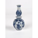 A small white and blue double-gourd vase. China, Kangxi Period (1661-1722)