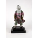 A seated Famille Rose figure with a long beard. China, 20th c.