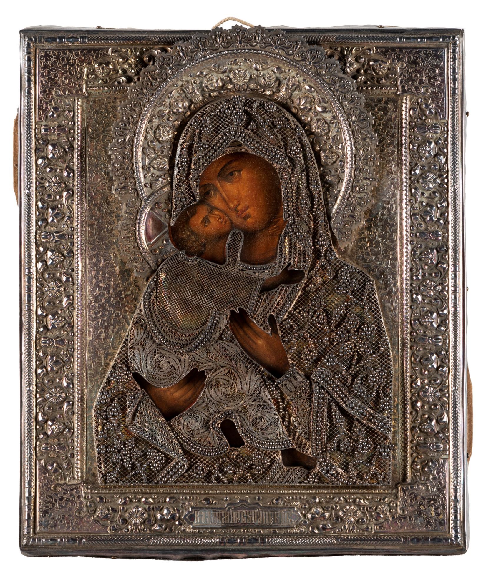 Icon depicting the Madonna with Child. Russia 19th century