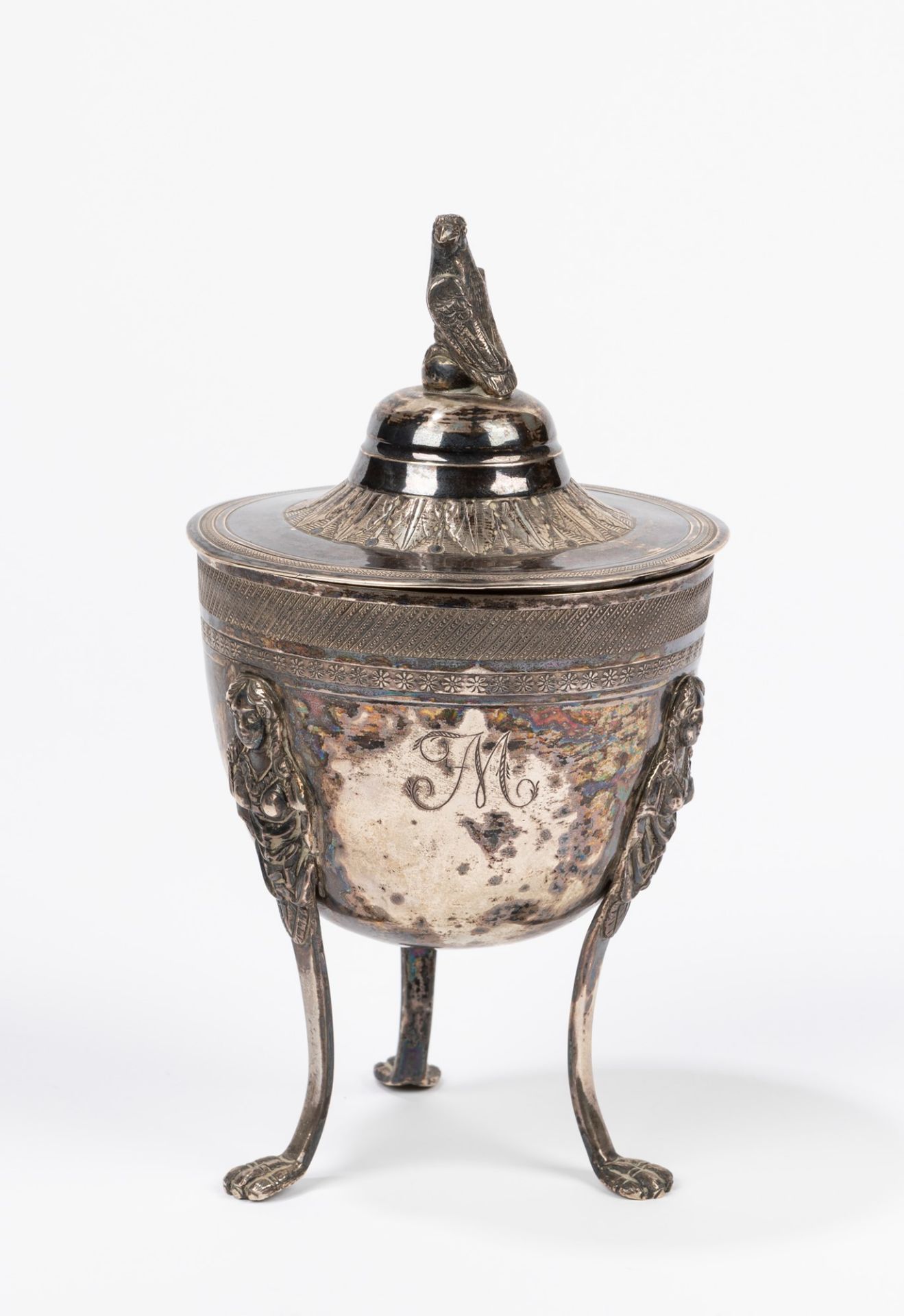A Silver sugar bowl, 19th century