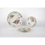 Lodi ceramic two saucers and a round plate, late 18th c.
