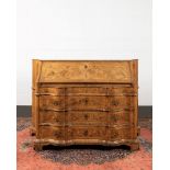 A large walnut veneered bureau, Veneto 18th c.