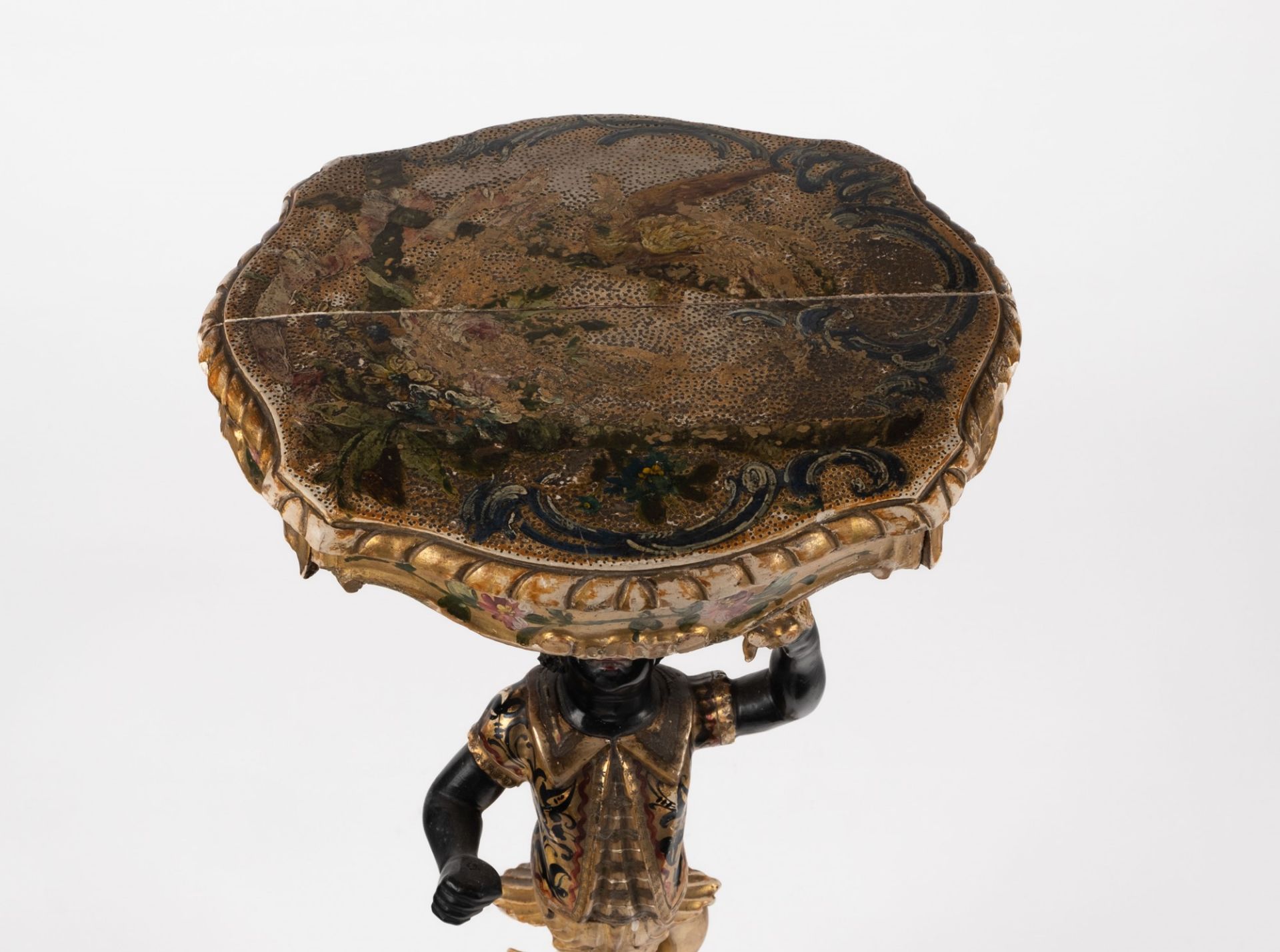 A carved lacquered and gilt-wood gueridon, in Venetian 18th c. style - Image 2 of 2