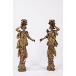 A pair of carved gilt wood caryatids, Venice late 17th c.