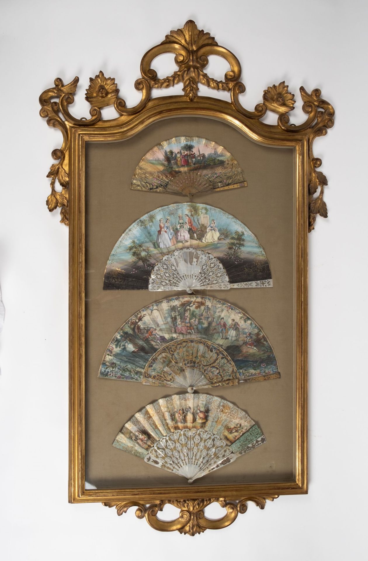 ☼Lot of seven fans. 19th century