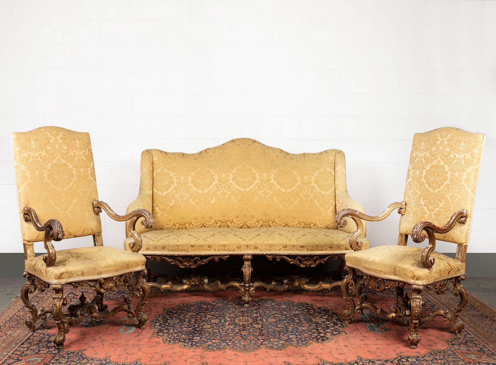 Sofa and pair of armchairs