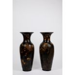 A pair of large terracotta black glazed vases, Germany 19th c.