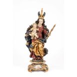 A carved lacquered and part gilt Madonna, 18th c.