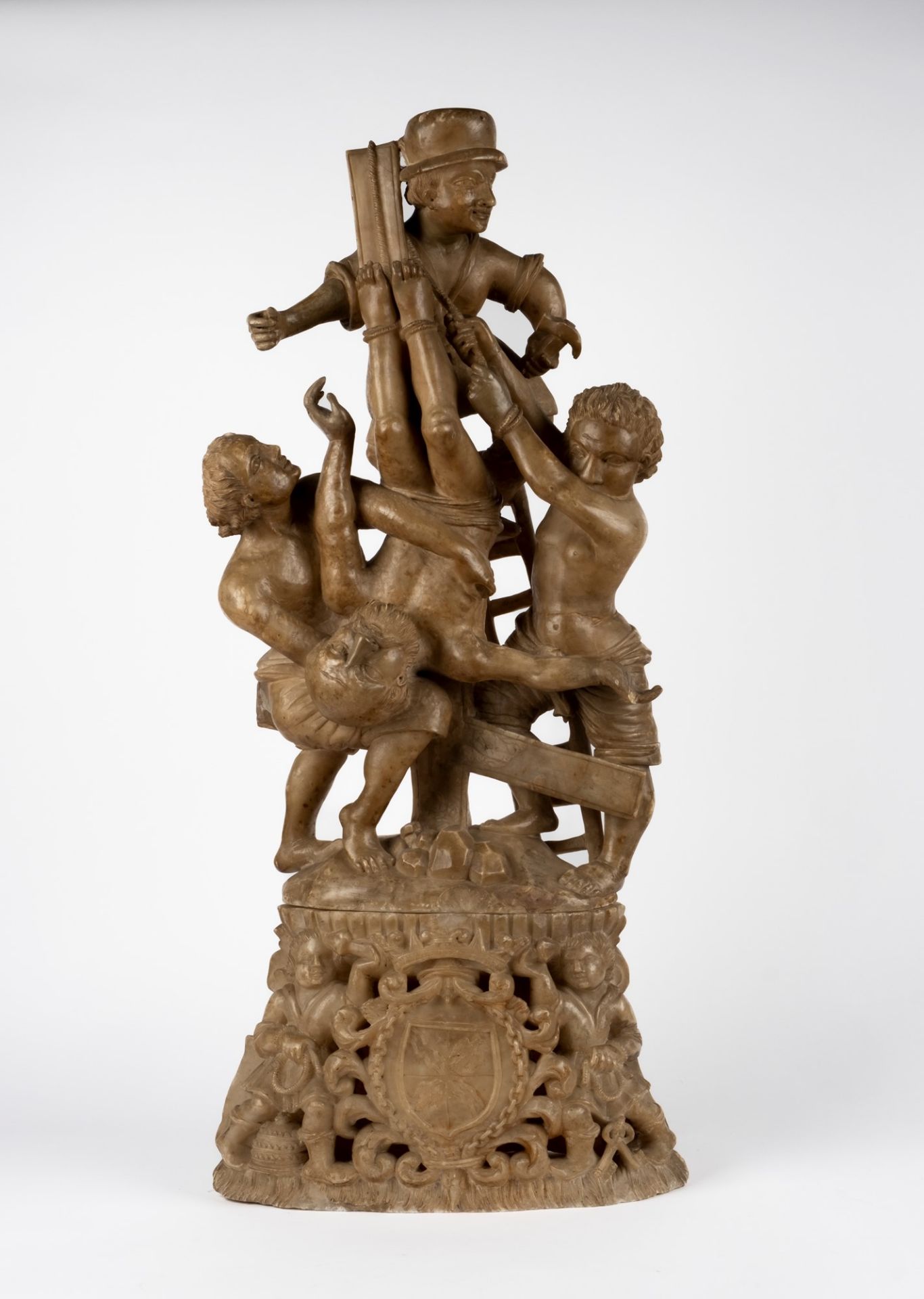 Alabaster sculpture depicting "Deposition". Sicily, 17th century