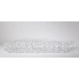 Set of 71 Baccarat glasses, consisting of 15 water glasses, 15 red wine glasses, 13 white wine glass