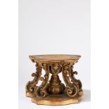 Base in lacquered and gilded wood. XVIII century
