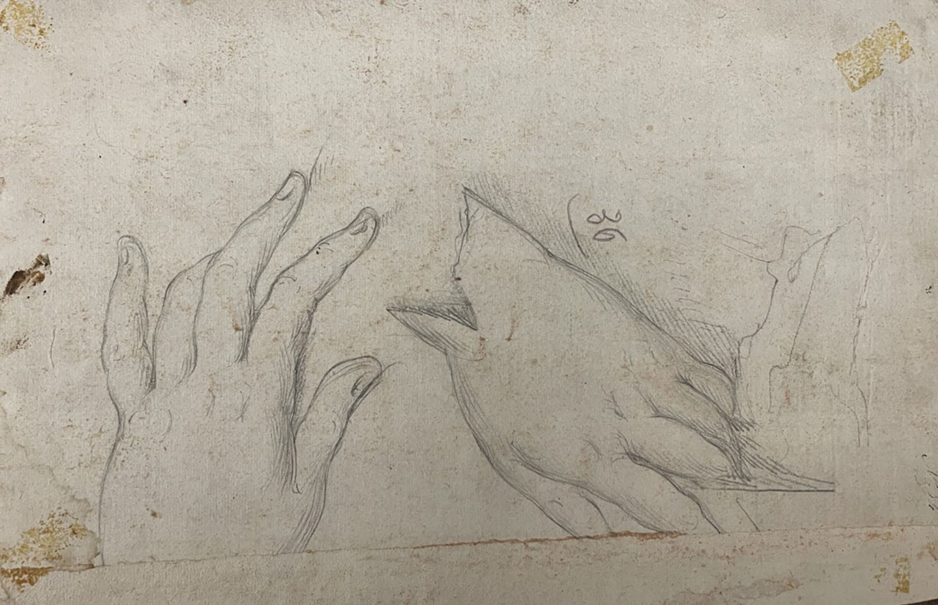 Scuola italiana, secolo XVII - Study of Hands and of a Child (recto); and Study of Hands (verso) - Image 2 of 2
