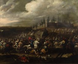 Scuola napoletana, secolo XVII - Battle scene