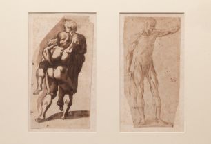 Scuola italiana, fine secolo XVI - inizi secolo XVII - Two Studies of Male Figures