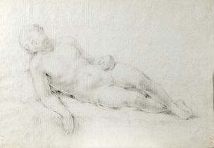 Scuola italiana, secolo XVII - Study of a reclining female figure