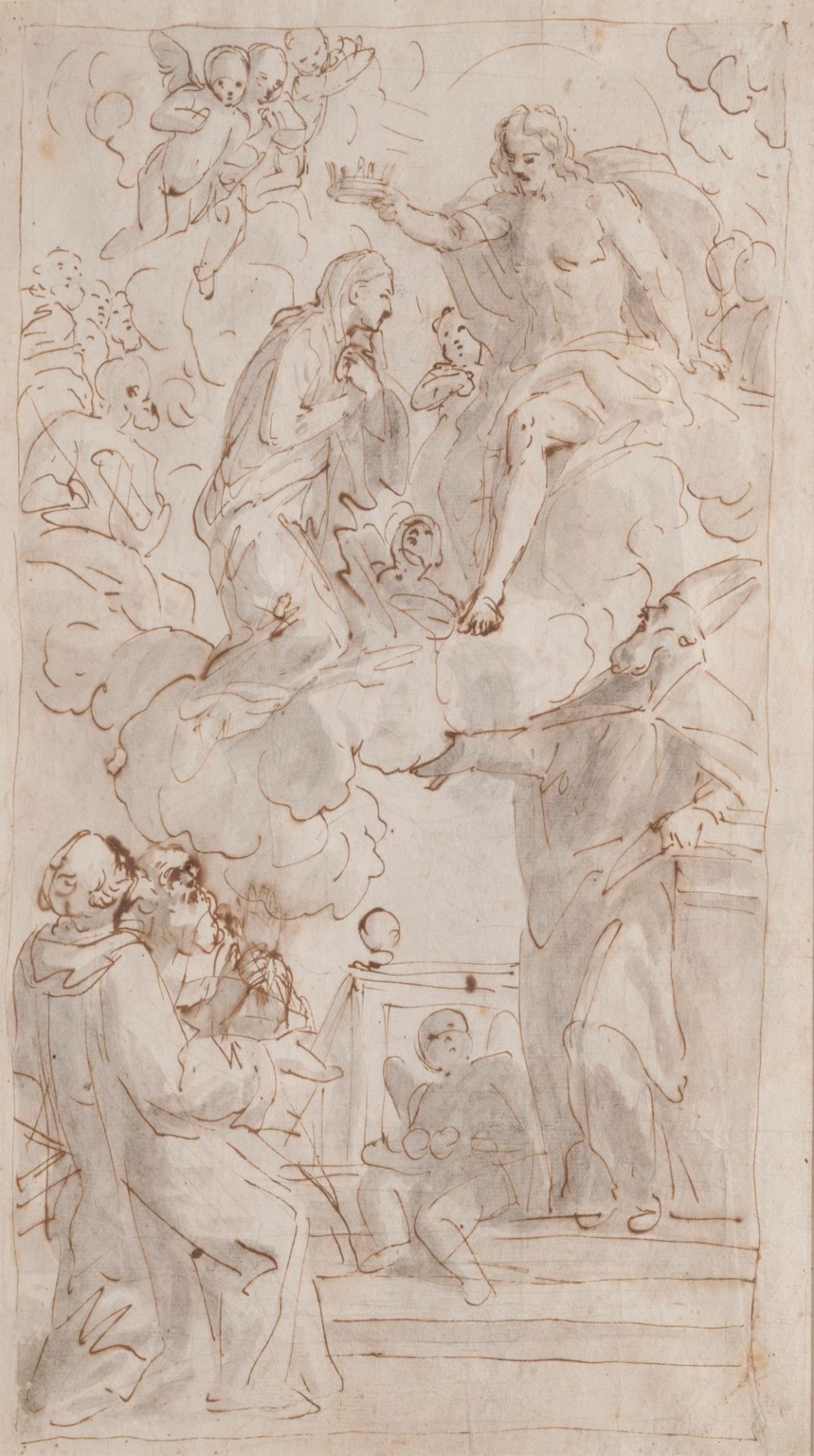 Scuola napoletana, secolo XVIII - Coronation of the Virgin (recto); Madonna and Child with St Domini