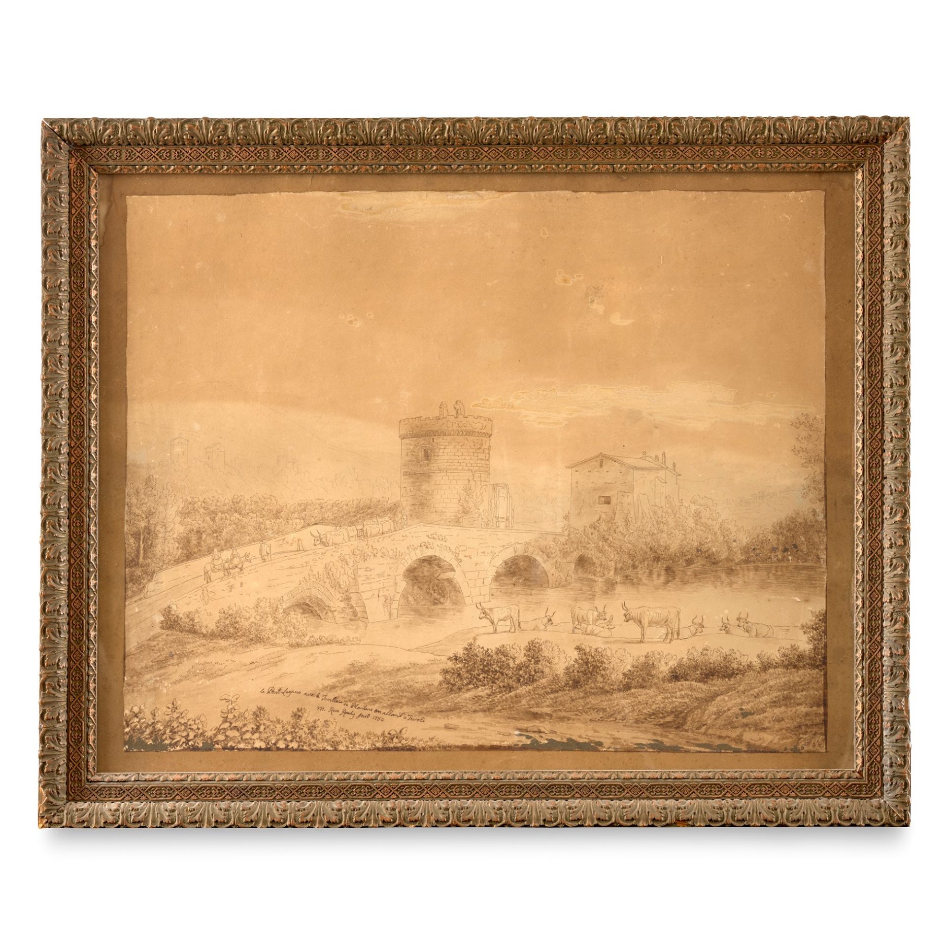 Scuola francese, fine secolo XVIII - inizio secolo XIX - View of the Lucano Bridge and the Tomb of P - Image 2 of 3