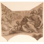 Scuola italiana, secolo XVII - Study for a scene with praying saints