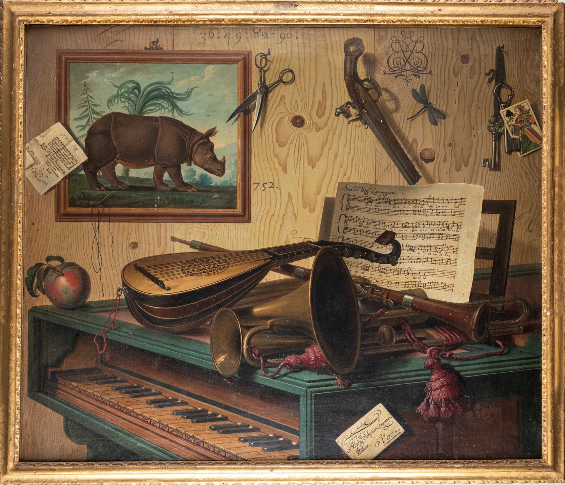 Sebastiano Lazzari (Verona circa 1730-probabilmente Venezia 1790-1800) - Trompe-l'oeil with musical - Image 3 of 12