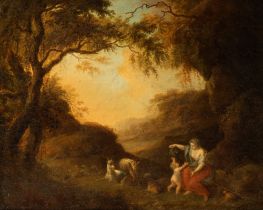 Scuola francese, secolo XVIII - Landscape with pfigures