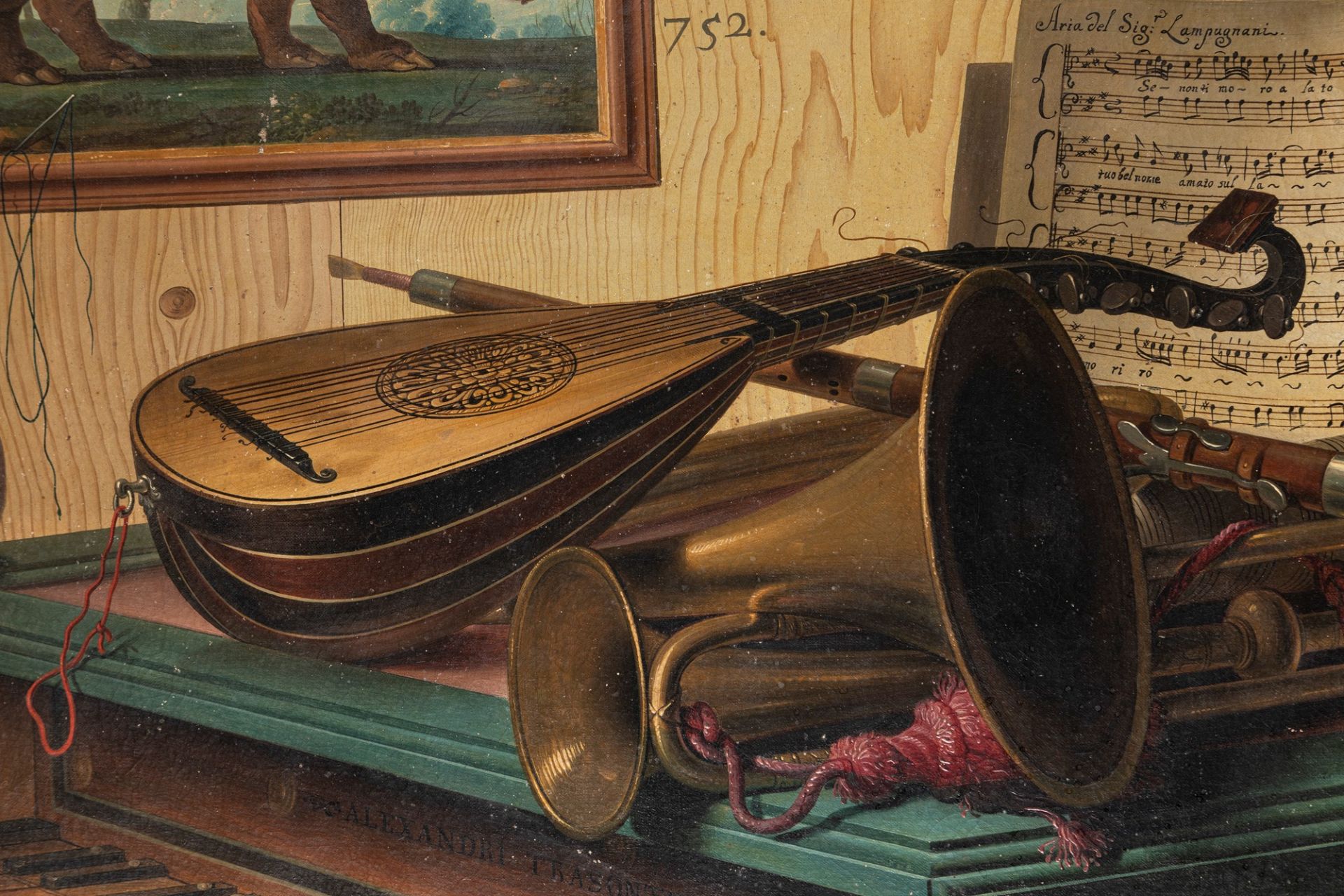 Sebastiano Lazzari (Verona circa 1730-probabilmente Venezia 1790-1800) - Trompe-l'oeil with musical - Image 7 of 12
