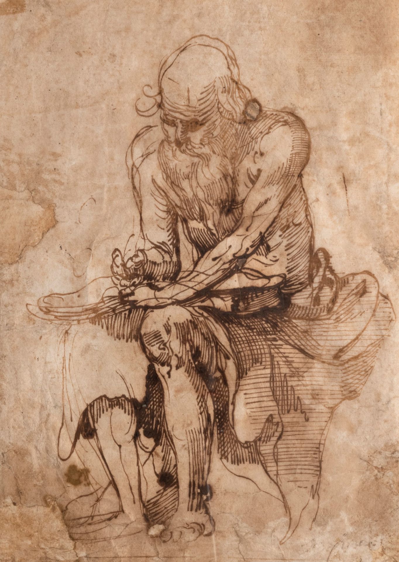 Scuola napoletana, secolo XVII - Study for St. Jerome