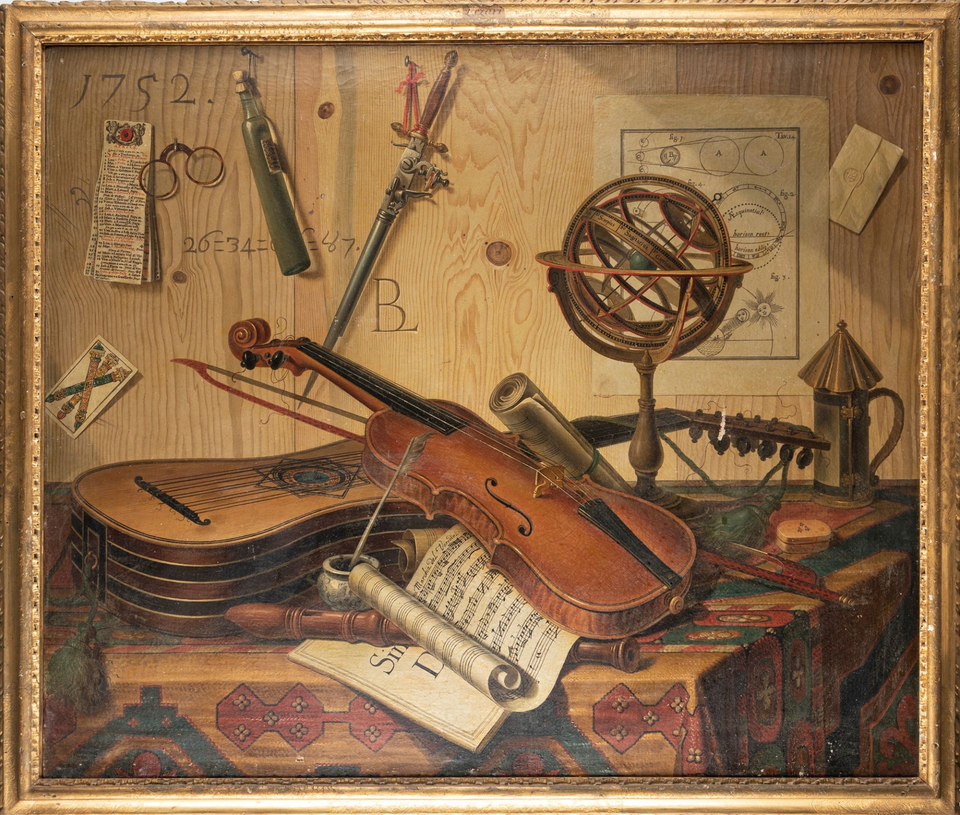 Sebastiano Lazzari (Verona circa 1730-probabilmente Venezia 1790-1800) - Trompe-l'oeil with musical - Image 5 of 12