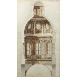 Scuola italiana, secolo XVIII - Architectural study for dome