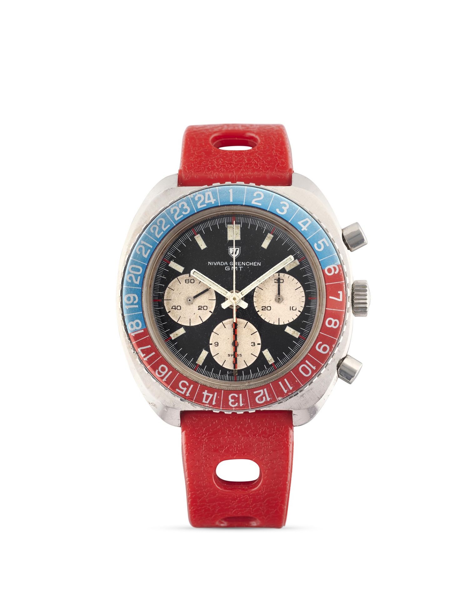Nivada Grenchen chronograph-GMT 85009, 70s