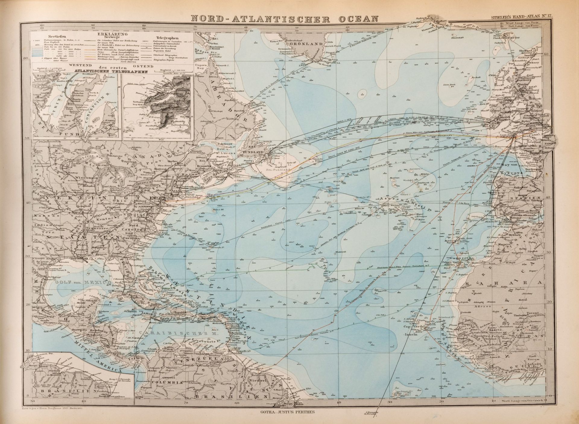 Cartography - Stieler, Adolf - Hand-Atlas über alle Theile der Erde und über das Weltgebäude 95 kart - Image 3 of 3