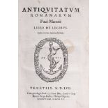 Aldina - Manuzio, Paolo - Antiquitatum romanarum. Liber de legibus. Index rerum memorabilium