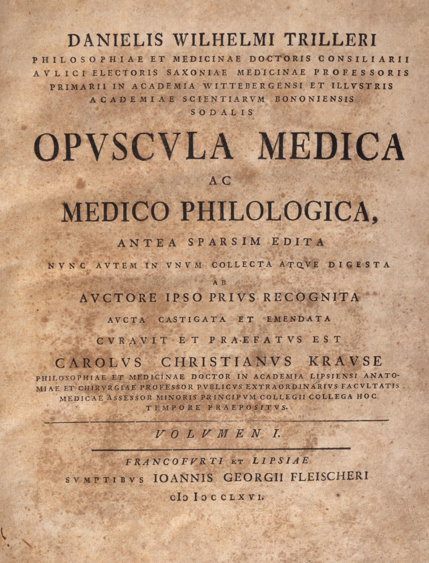 Medicine - Triller, Daniel Wihleim - Medical booklet ac medica philologica. Antea sparsim edita nunc - Image 2 of 2