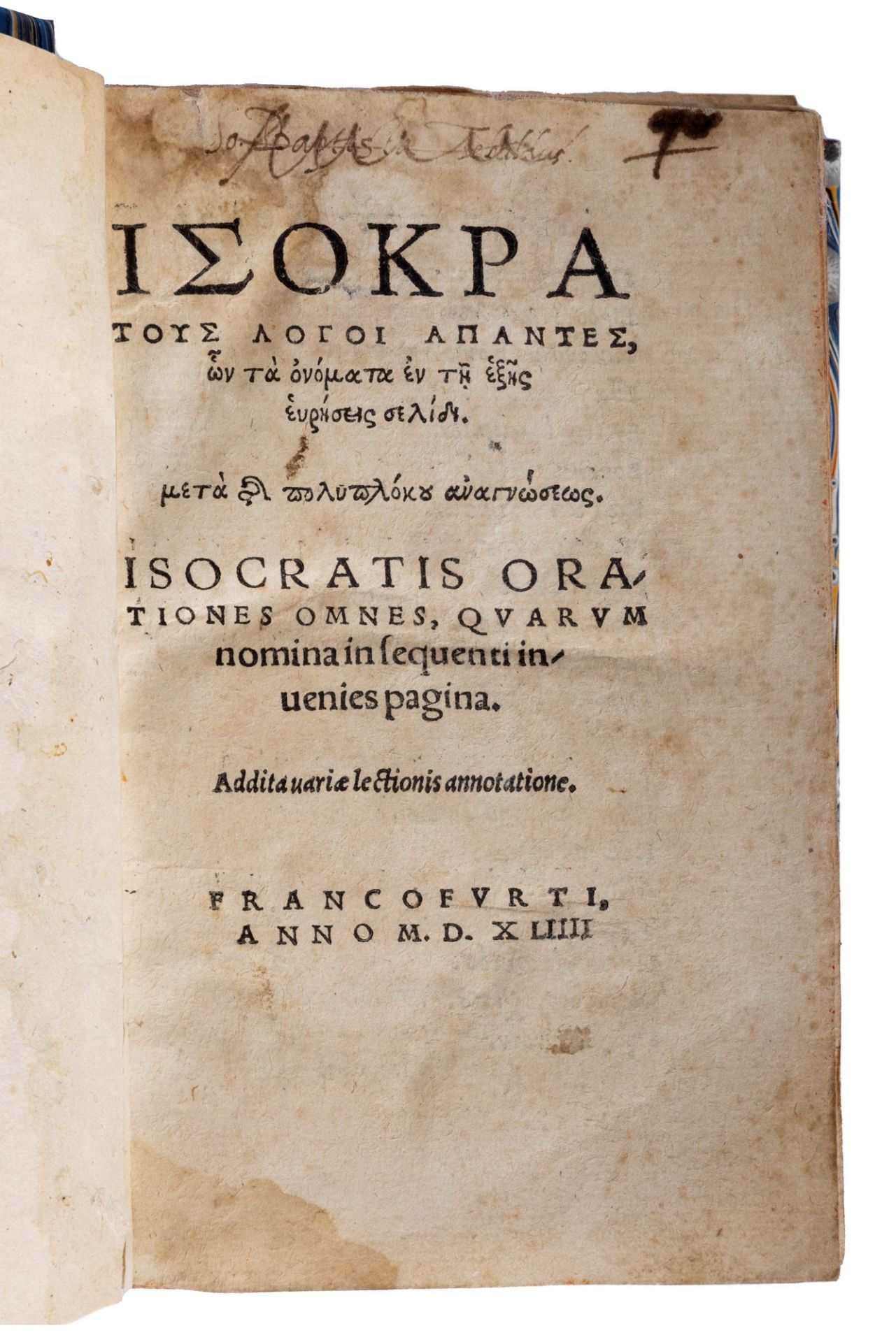 Isocrate - Orationes omnes, quarum nomina in sequenti invenies pagina. Addita variae lectionis annot