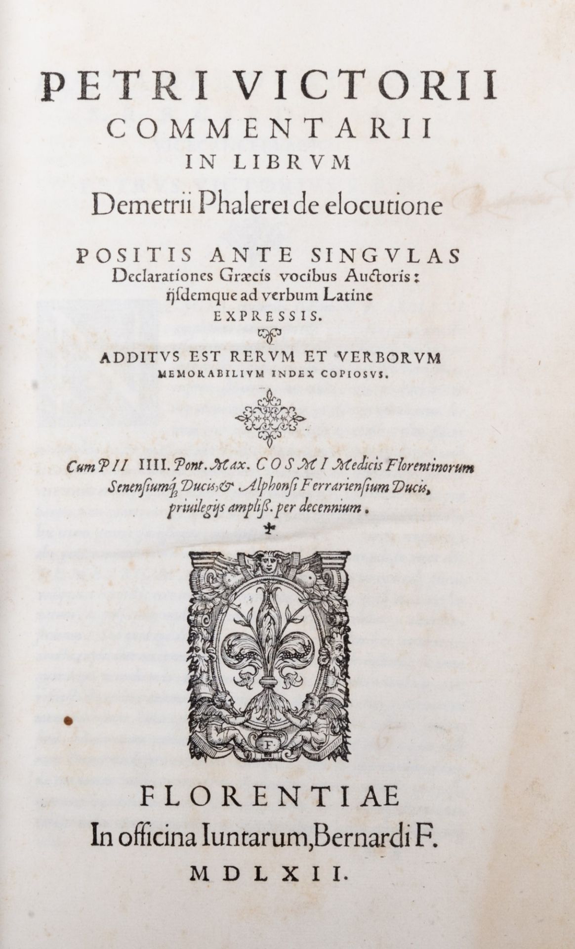 Vettori, Pietro - Commentarii in librum Demetri Phalerei De elocutione positis ante singulas declara