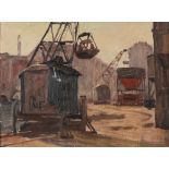 Walter Lazzaro (Roma 1914-Milano 1989) - Gru (controluce) - Il Naviglio, 1950