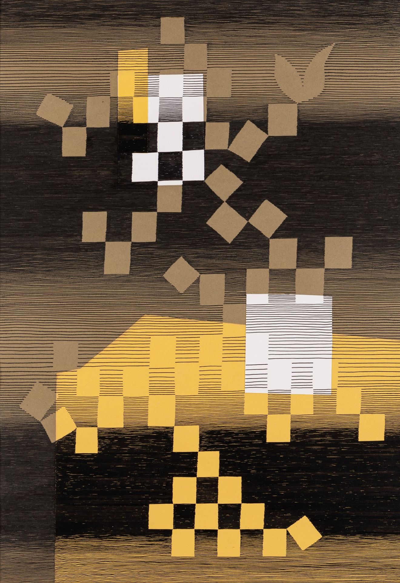 Michel Seuphor (Anversa 1901-Parigi 1999) - 60 carrés oleissants avec petit panache , 60s