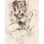 George Grosz (Berlino 1893-1959) - Sitting Female Nude Eva, 1941