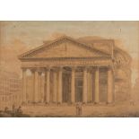 Roman school late eighteenth - early nineteenth century - Rome, view of the Pantheon