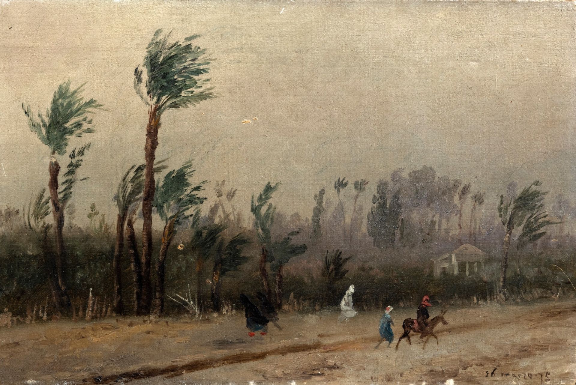 Joseph Haimann (Milano 1828-Alessandria d'Egitto 1883) - Wind in the palms, 1875