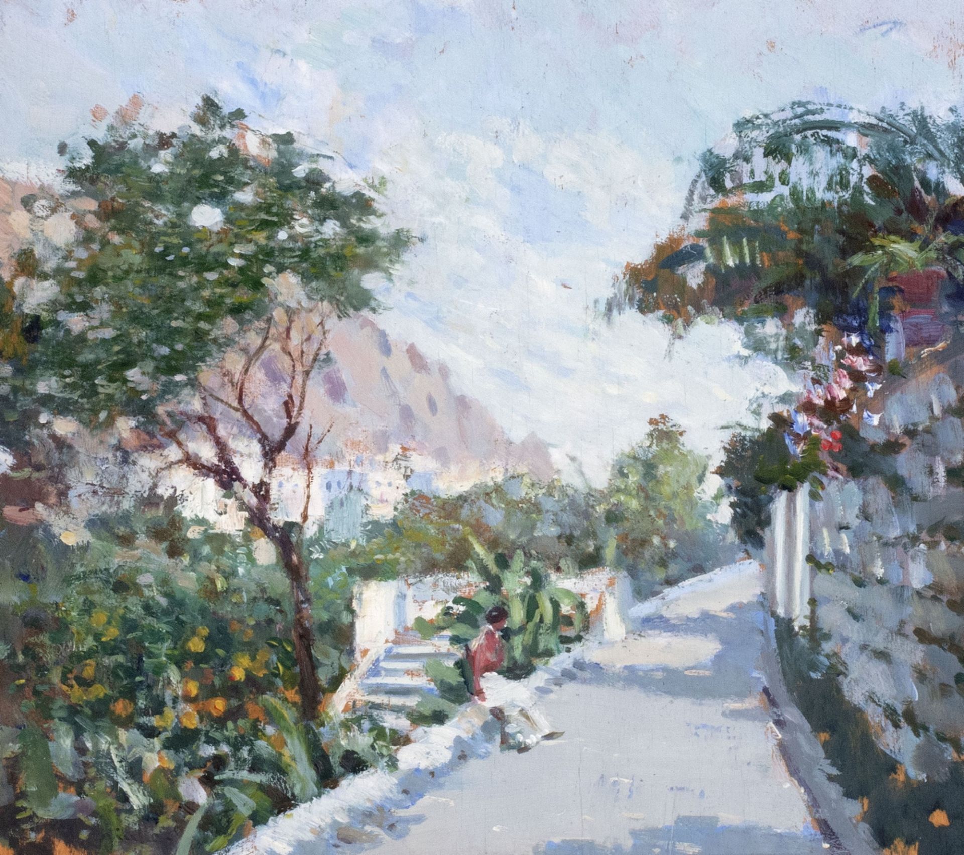 Attributed to Francesco Cangiullo (Naples 1888-Livorno 1977) - Street of Capri