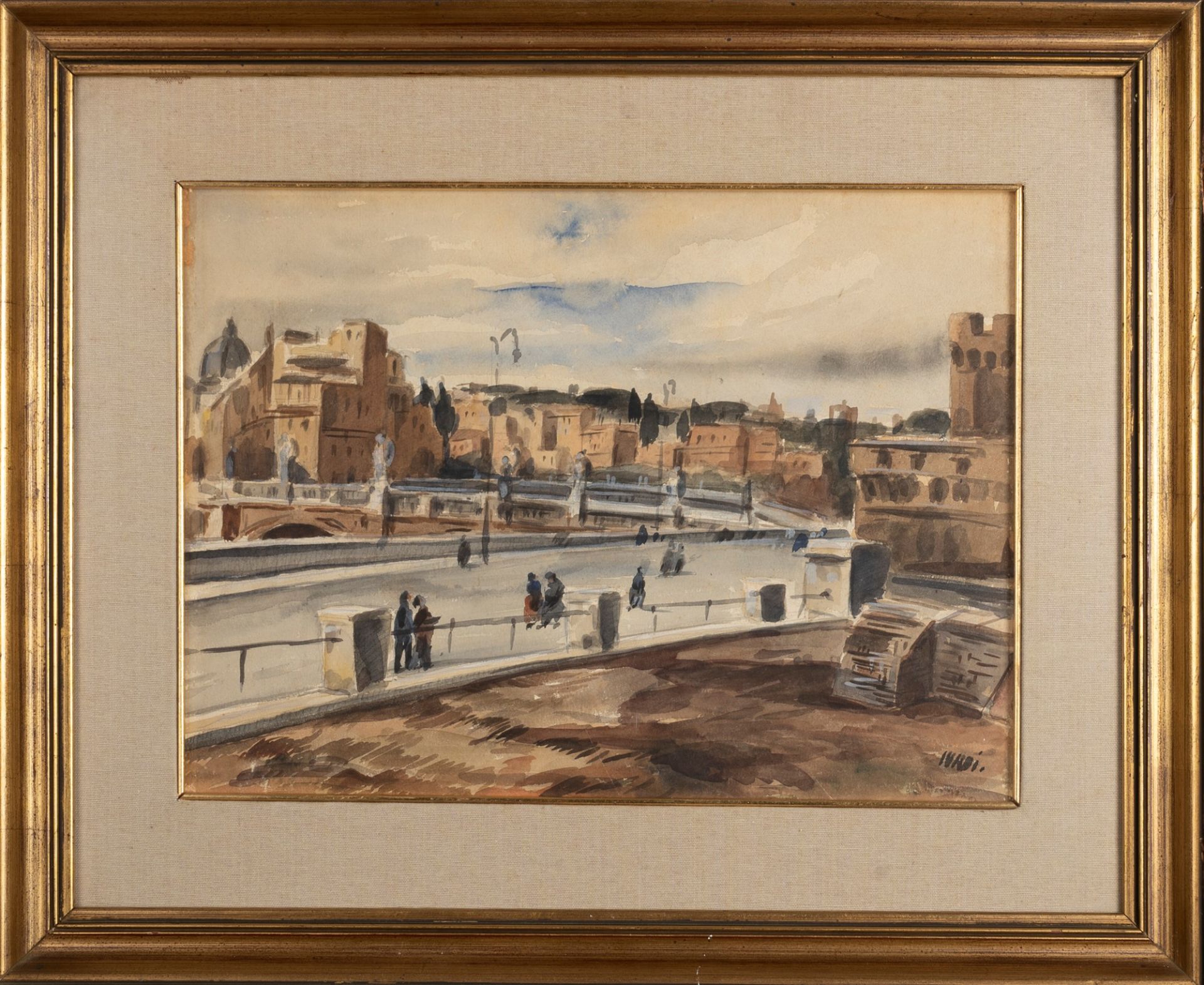 Luigi Surdi (Napoli 1897-Roma 1959) - Rome, Ponte S. Angelo - Image 2 of 3