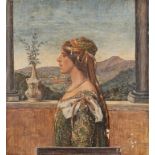 Early twentieth century Roman school (AP monogram) - Portrait of a woman in profile