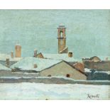 Don Angelo Rescalli (Azzanello 1884-Susa 1956) - Snowy roofs