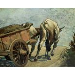 Silvio Bicchi (Livorno 1874-Firenze 1948) - "Cart with cows"