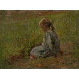 Antonio Zoppi (Novara 1860-Firenze 1926) - Little girl in a meadow, 1894