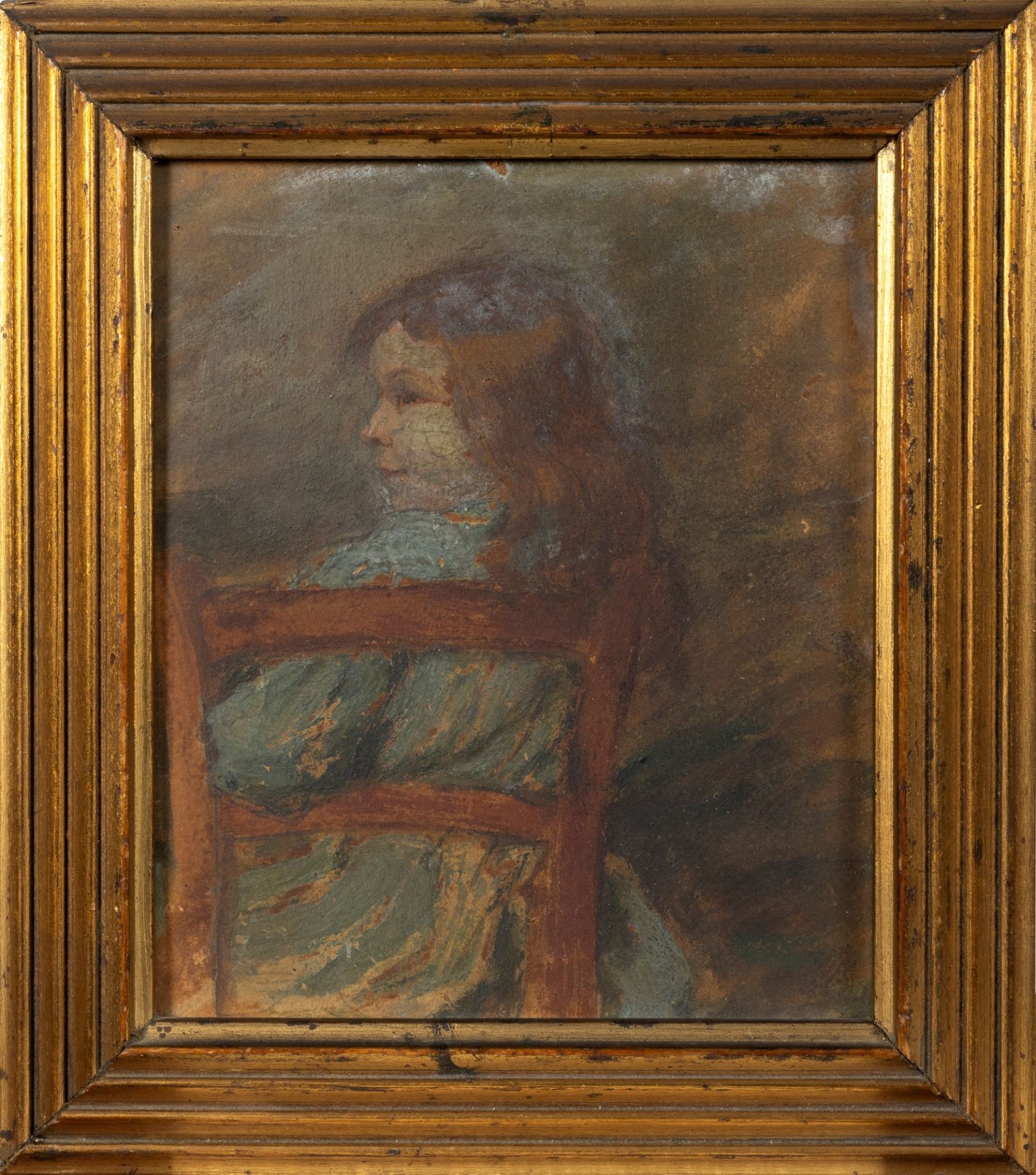 Guido Trentini (Verona 1889-1975) - Little girl sitting from behind - Image 2 of 3