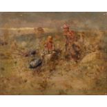 Tito Pellicciotti (Barisciano 1872-L'Aquila 1943) - Peasants and turkeys